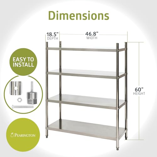 Pearington 4-Tier Stainless Steel Storage Shelf