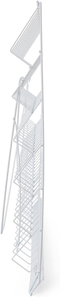 Displays2go 6-Tier Wire Countertop Rack with Sign Channel - White
