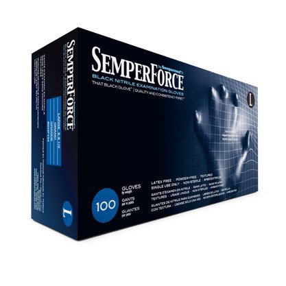 Sempermed SemperForce Black Nitrile Exam Gloves X-Large 1000 Case