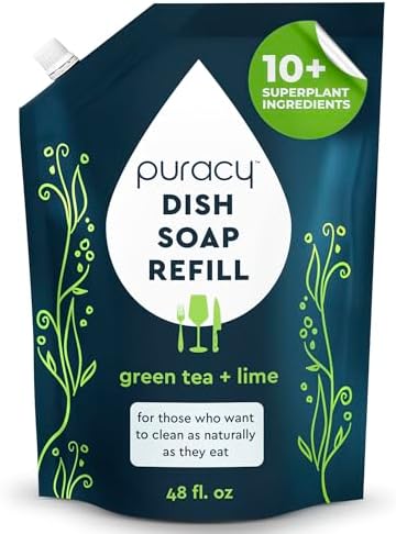 Puracy Natural Dish Soap Refill 48 Fl Oz Green Tea Lime