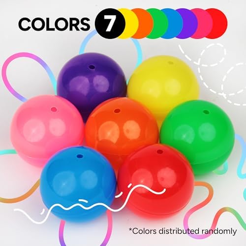 2 Inch Empty Colored Round Capsules 50 Pcs Bulk 7 Colors