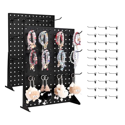 VEVOR Pegboard Display Stand 2 PCS Black 17x13 Inch with 30 Hooks