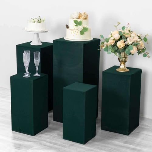 Efavormart Set of 5 Hunter Emerald Green Spandex Display Box Covers
