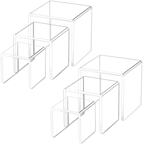 2 Sets Acrylic Display Risers With 3 Sizes
