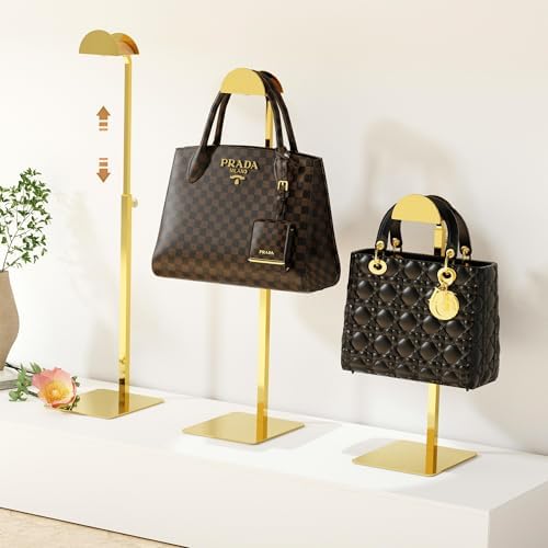 2 Pack Gold Purse Display Stand for Vanities and Retail