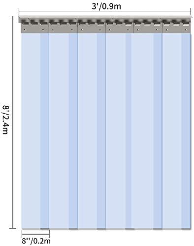 VIZ-PRO 6PCS Clear PVC Door Curtain 96 x 36