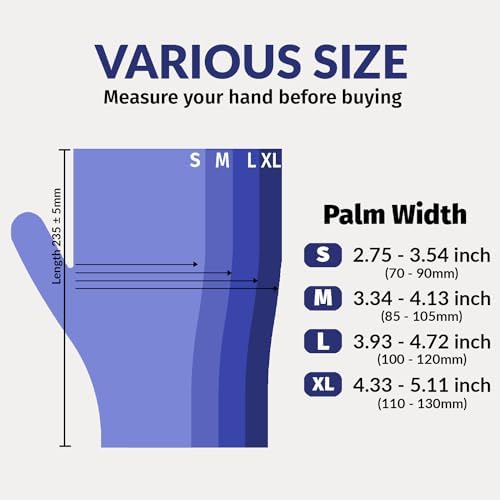 Klex Nitrile Exam Gloves - Medical Grade Powder Free Rubber Latex Free Food Safe Lavender