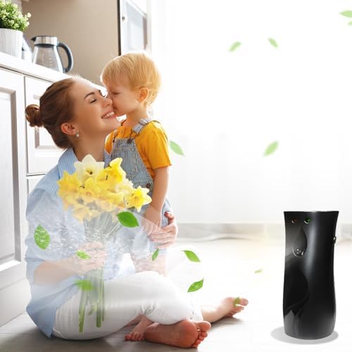 2 Pcs Automatic Air Freshener Spray Dispenser with Wall Mount Option Black