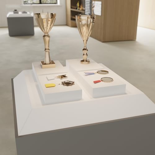Laumffon Buffet Risers 3Pcs White Acrylic Cube Display Stands