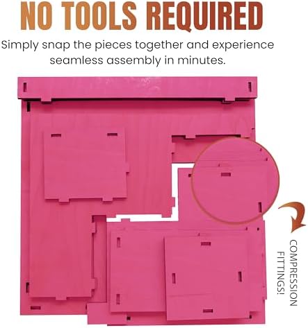 Torched Displays 3-Tier Wooden Display Stand Pink Corner