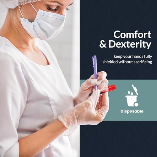 MED PRIDE Medical Vinyl Gloves 100 Count Latex Free Clear Powder Free
