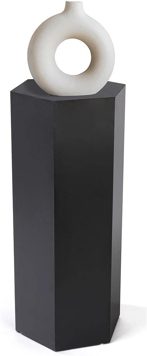 Displays2go Hexagon Riser Pedestal - Black 30 Inch Tall