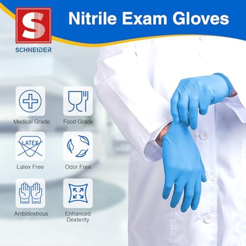 Schneider Nitrile Exam Gloves Blue Disposable