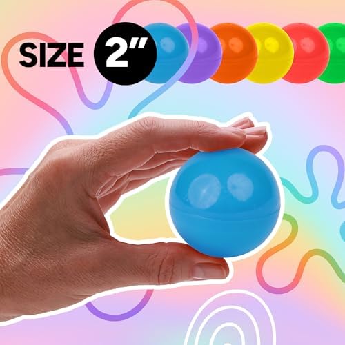 2 Inch Empty Colored Round Capsules 50 Pcs Bulk 7 Colors