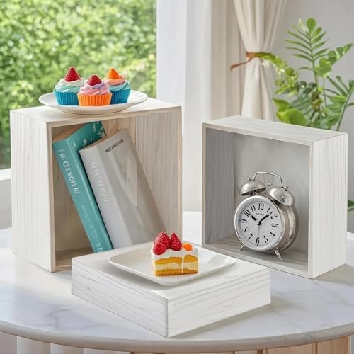 4 Pcs Wood Buffet Risers for Party Display