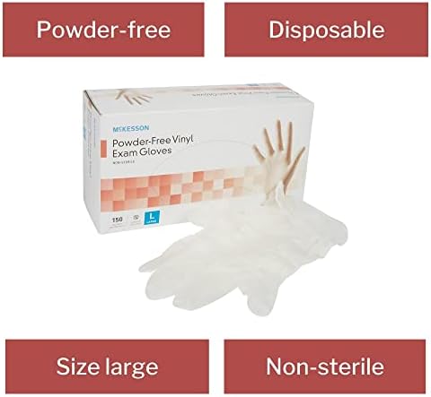 McKesson Vinyl Exam Gloves Large 1500 Total