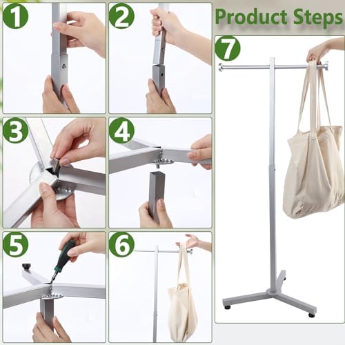 Blulu Heavy Duty Shopping Bag Rack 45 Inch Silver