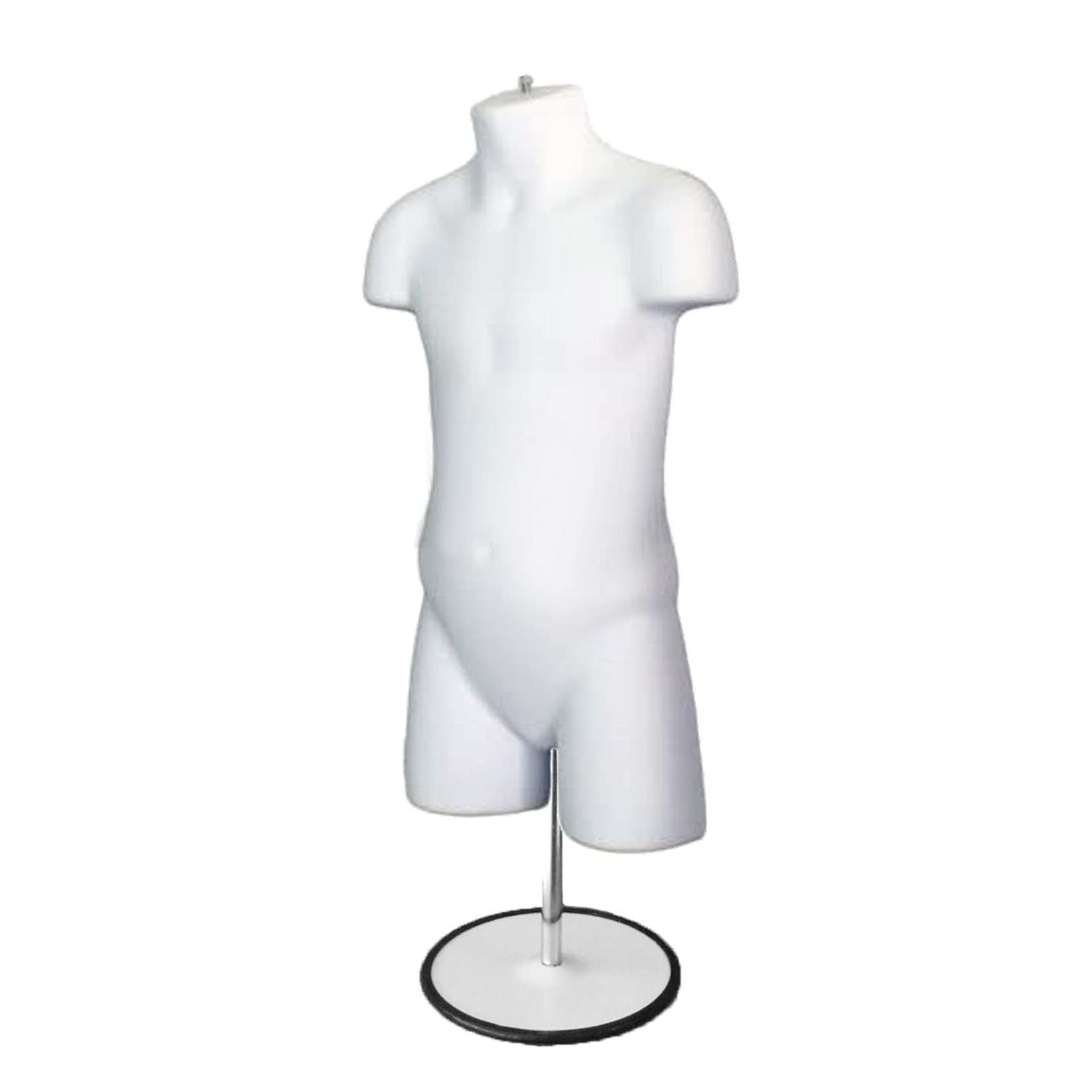DisplayTown Child Mannequin Torso with Metal Stand for Tshirt Display