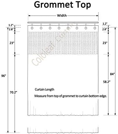 Cololeaf 5ft Wide x 7ft Tall Nickel Grommet Privacy Curtain