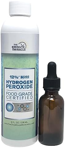 12 Food Grade Hydrogen Peroxide with Dropper Bottle