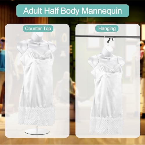 Geetery 2 Piece Female Mannequin Torso with Stand and Hanging Hook