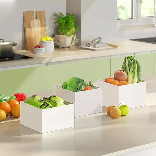 6Pcs White Acrylic Display Cube Risers for Buffet