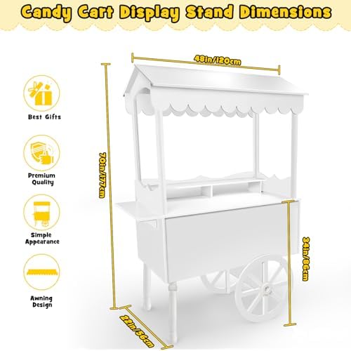 7FT Candy Cart Display Stand with Decorated Wheels