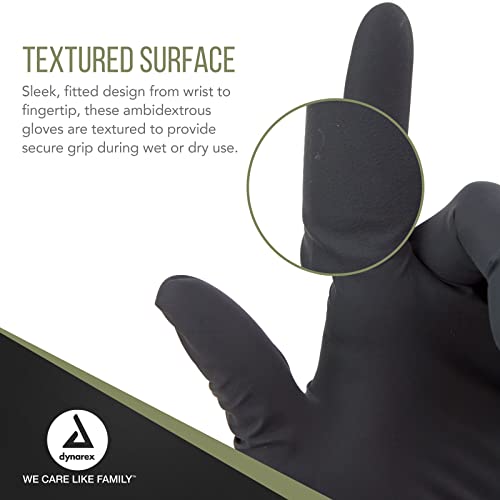 Dynarex Black Arrow Disposable Latex Exam Gloves Powder-Free Medium 1000 Count