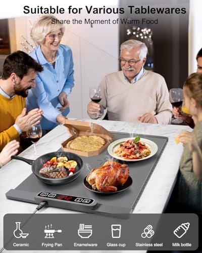 AUTOPkio Electric Warming Tray with 5 Temperature Settings and 4H Auto Shut-Off Timer