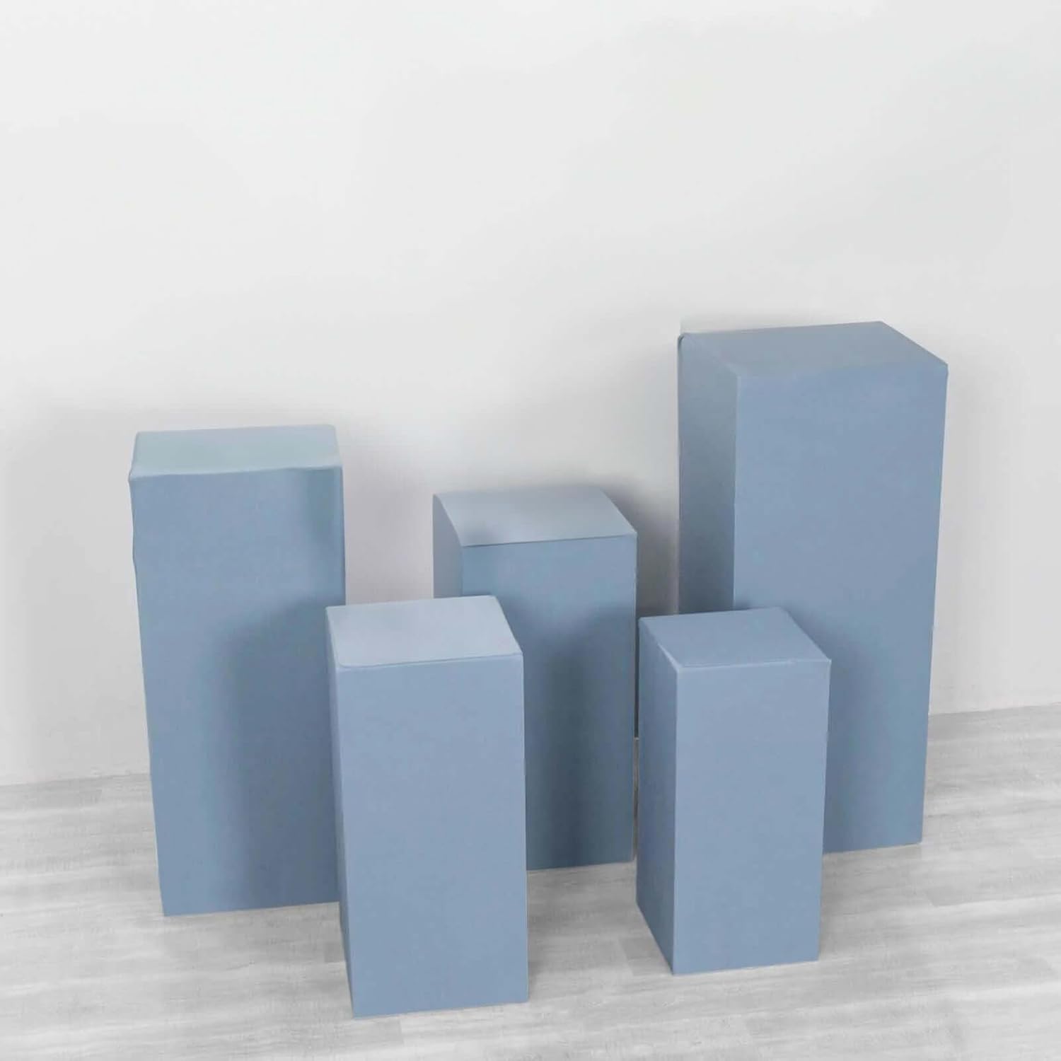 Set of 5 Dusty Blue Spandex Display Box Covers
