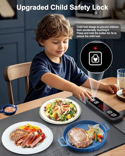 AUTOPkio Electric Warming Tray with 5 Temperature Settings and 4H Auto Shut-Off Timer