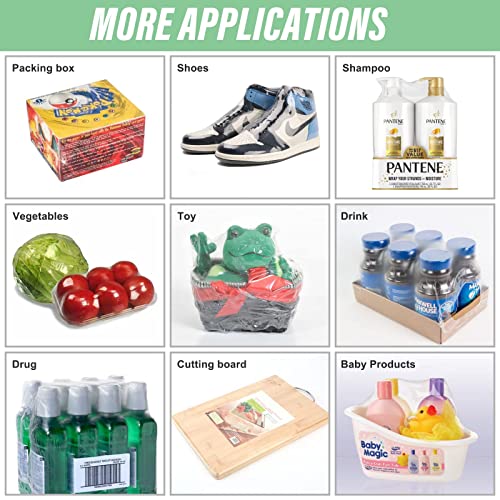 AOUKAR Shrink Wrap Bags 300Pcs 8x12 Inch Clear PVC Heat Sealing Wrap for Packaging