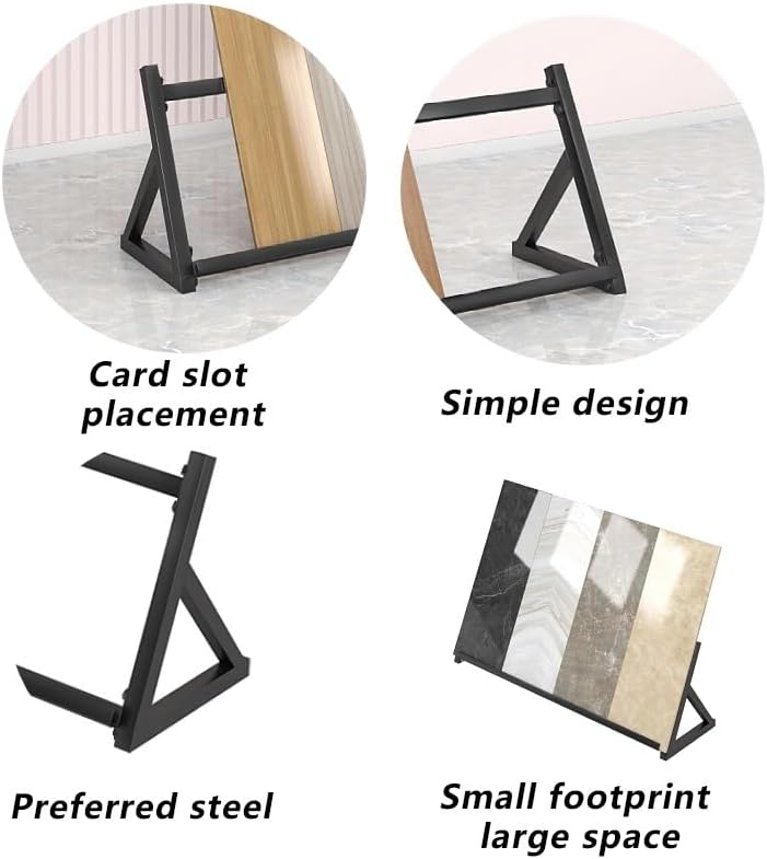 Quartz Stone Display Rack Black 160cm