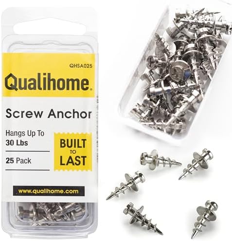 Double-Headed Wall Anchors - 30 Lbs Load Capacity - 25 Pack for Drywall