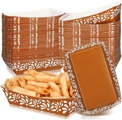 Zhehao 100 Pcs Mexican Nacho Snack Trays for Cinco de Mayo Parties