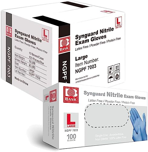 Basic Medical Nitrile Exam Gloves 1000 Case with Neon Sticky Notes 24 Pads