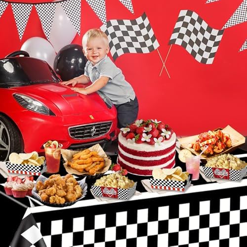 24 Pcs Racing Car Theme Food Trays for Kids Birthday Party