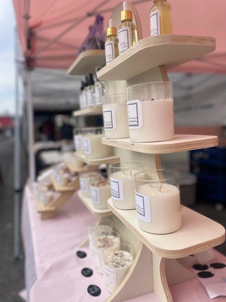 7-Tier Collapsible Wood Display Stand for Vendor Booths