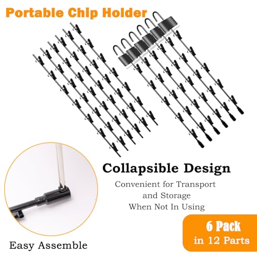 6 Pack Light-Duty Metal Hanging Strips with Hooks Black