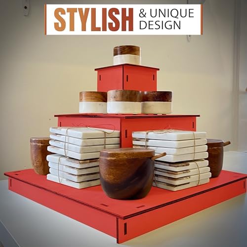 3-Tier Wooden Display Stand Portable Customizable