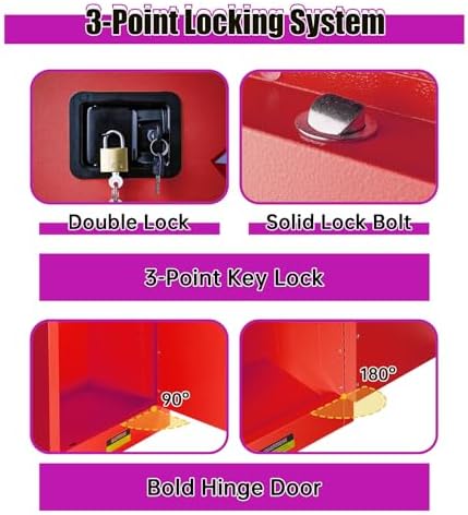 30 Gallon Flammable Safety Cabinet with 3-Point Lock