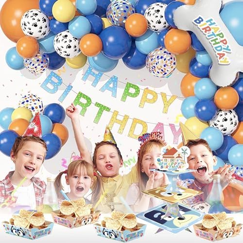 Blue Cartoon Dog Disposable Paper Trays 24Pcs