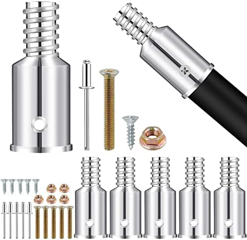 6Pcs Threaded Tip Replacement for Broom Handle and Mop Poles