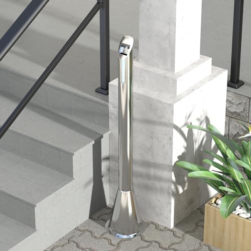 AIWFL Stainless Steel Lockable Trash Can for Outdoor Use