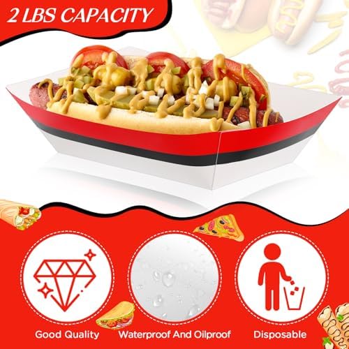 Baderke 100 Pcs Disposable Food Trays for Parties