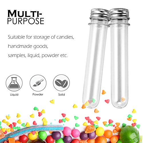 30 Pack 45 ML Plastic Test Tubes with Caps for Science Lab and Decor