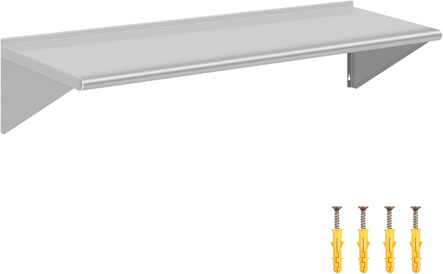 Stainless Steel Wall Shelf 14x48 Commercial Floating Shelving