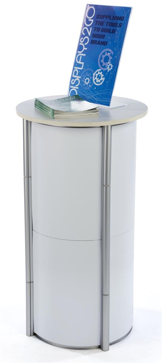 Displays2Go Portable Display Case With Twist Design 4 Shelves