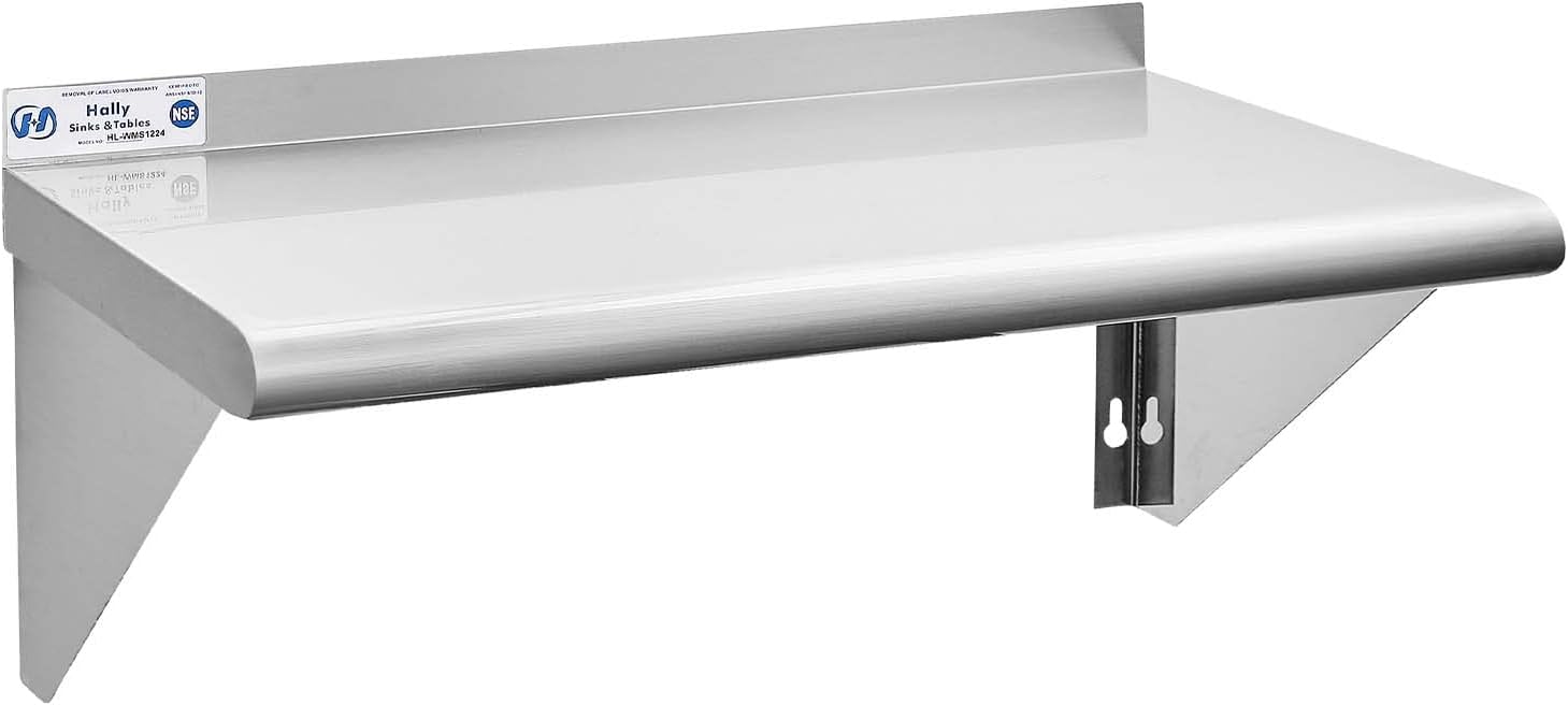 Hally Stainless Steel Shelf 12x24 Inches 230 lb
