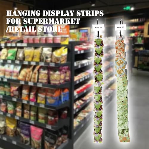 4 Pack Hanging Merchandise Strips with Hooks and Clips Black